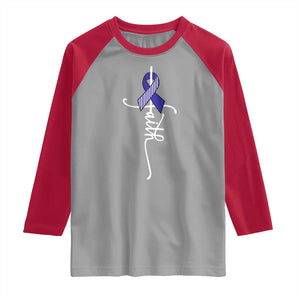 Faith ALS Awareness Raglan Shirt Blue Ribbon Motivational TS10 Sport Gray Red Print Your Wear