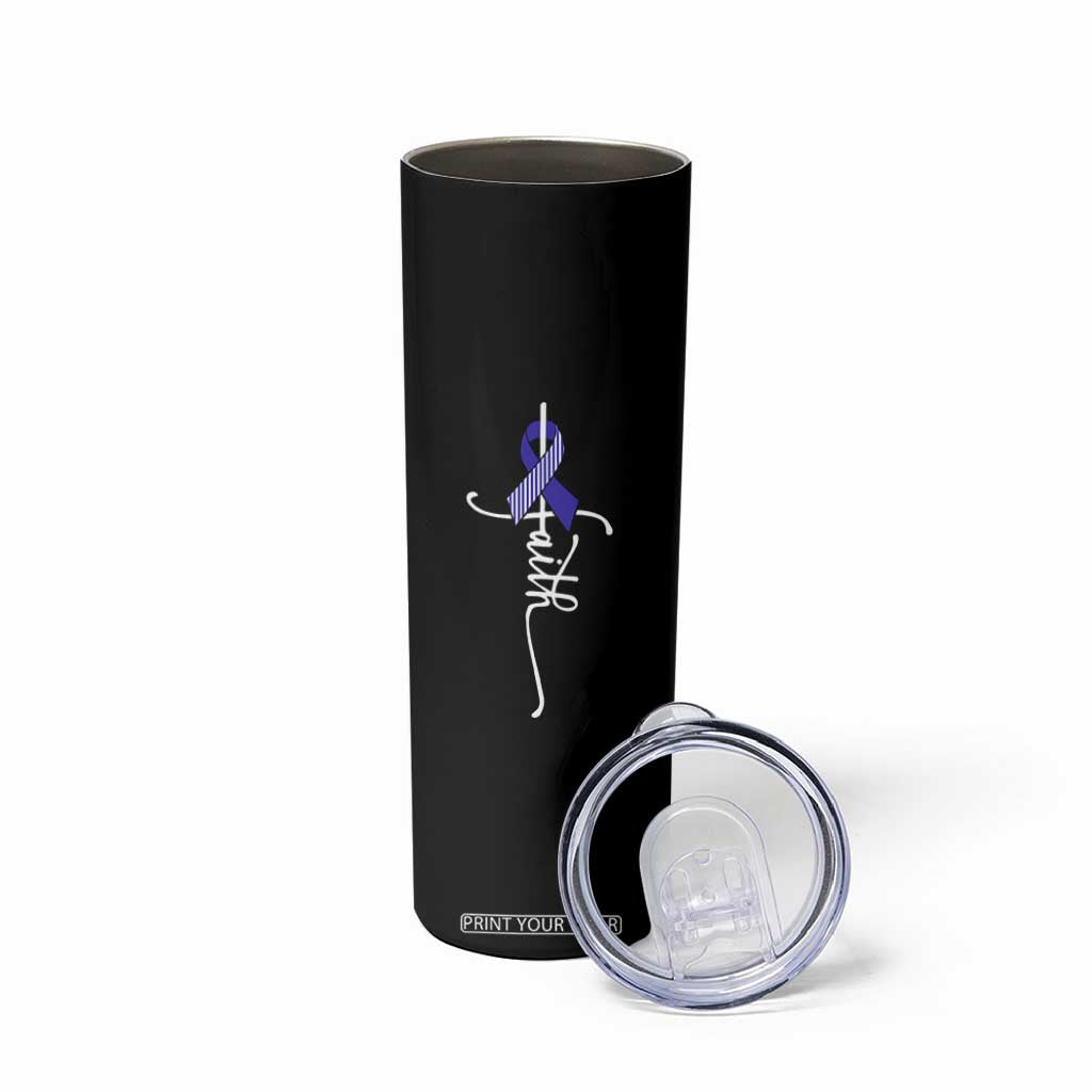 Faith ALS Awareness Skinny Tumbler Blue Ribbon Motivational TS10 Print Your Wear