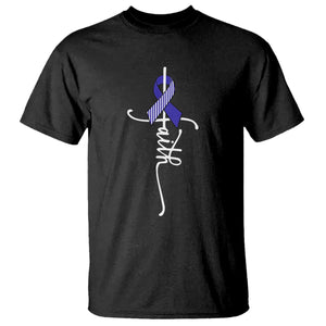 Faith ALS Awareness T Shirt Blue Ribbon Motivational TS10 Black Print Your Wear