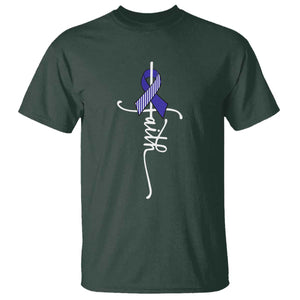 Faith ALS Awareness T Shirt Blue Ribbon Motivational TS10 Dark Forest Green Print Your Wear