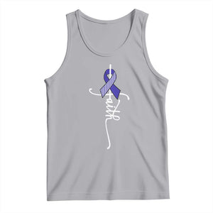 Faith ALS Awareness Tank Top Blue Ribbon Motivational TS10 Athletic Heather Print Your Wear