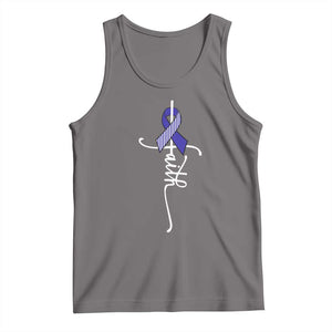 Faith ALS Awareness Tank Top Blue Ribbon Motivational TS10 Deep Heather Print Your Wear