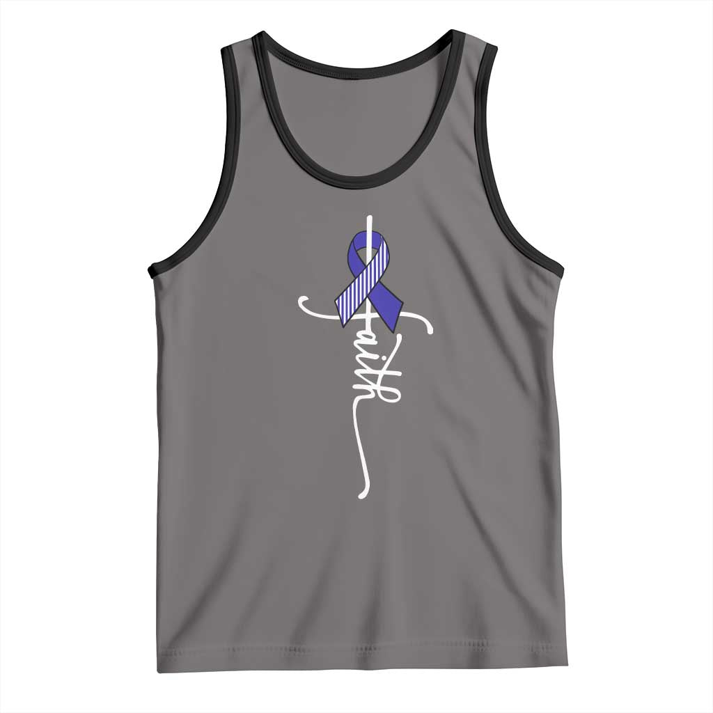 Faith ALS Awareness Tank Top Blue Ribbon Motivational TS10 Deep Heather Black Print Your Wear
