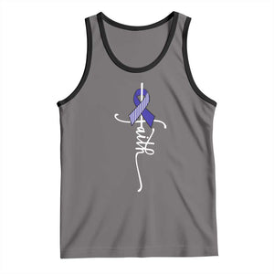 Faith ALS Awareness Tank Top Blue Ribbon Motivational TS10 Deep Heather Black Print Your Wear