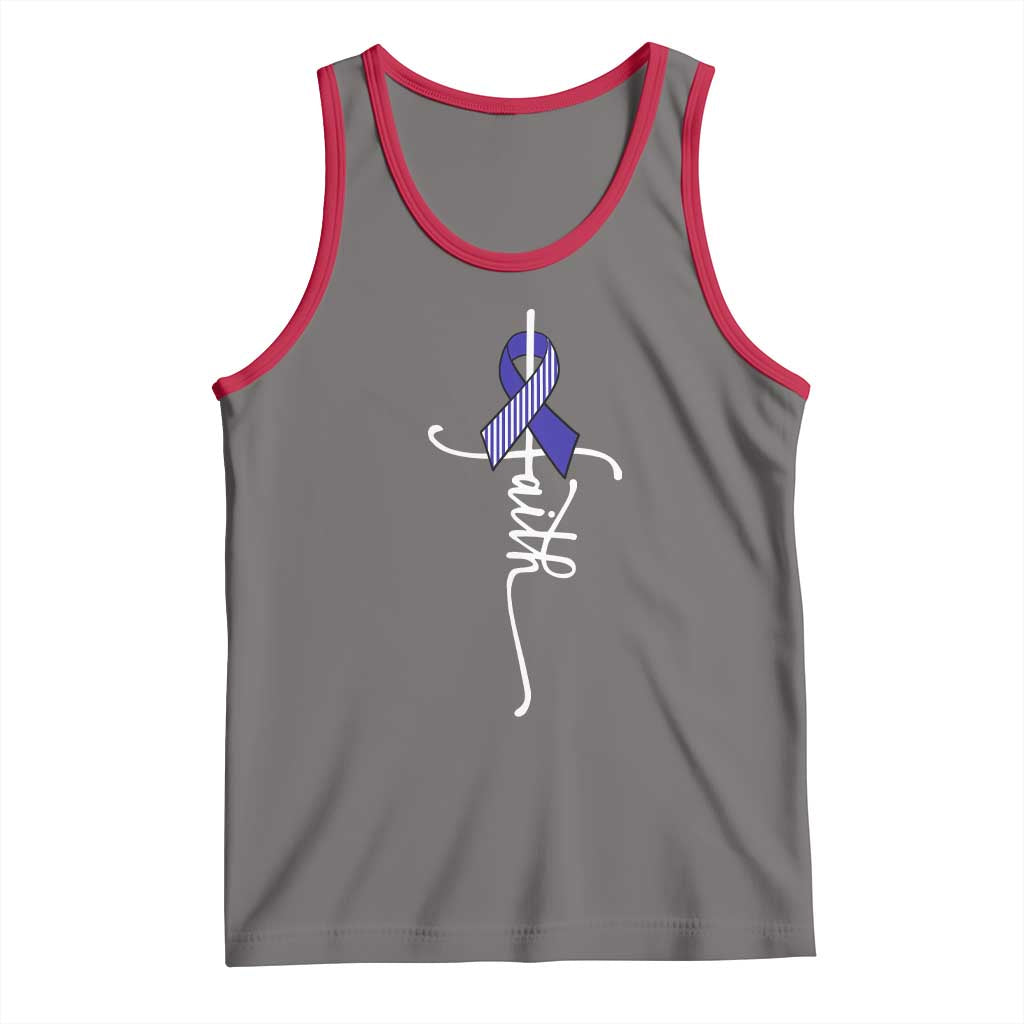 Faith ALS Awareness Tank Top Blue Ribbon Motivational TS10 Deep Heather Red Print Your Wear