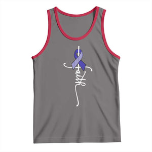 Faith ALS Awareness Tank Top Blue Ribbon Motivational TS10 Deep Heather Red Print Your Wear