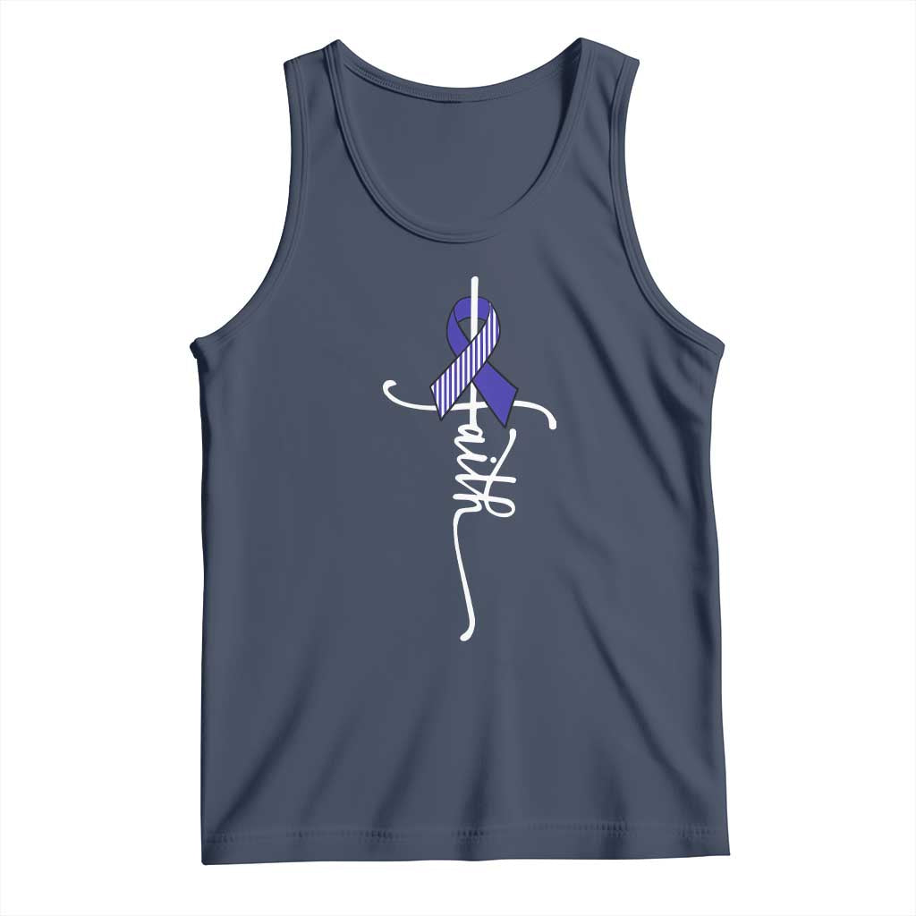 Faith ALS Awareness Tank Top Blue Ribbon Motivational TS10 Navy Print Your Wear