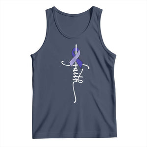 Faith ALS Awareness Tank Top Blue Ribbon Motivational TS10 Navy Print Your Wear