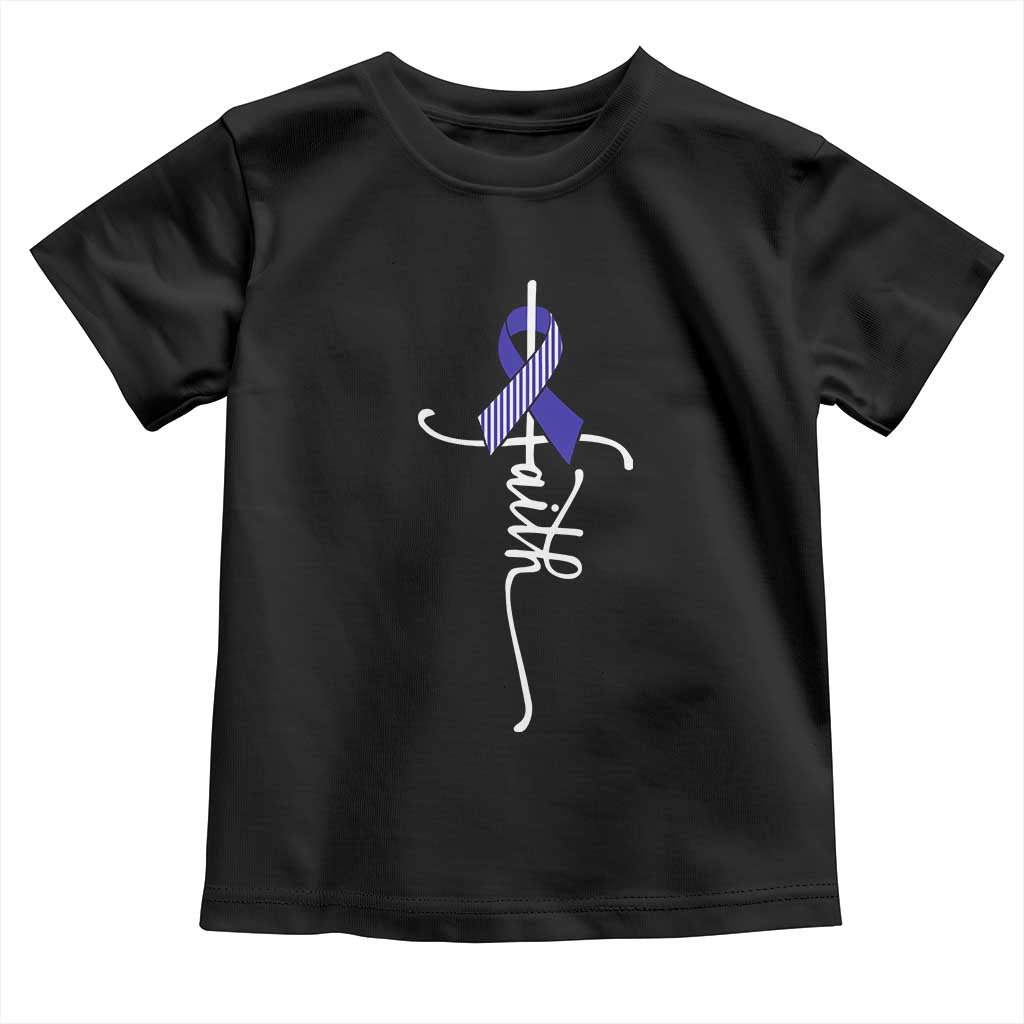 Faith ALS Awareness Toddler T Shirt Blue Ribbon Motivational TS10 Black Print Your Wear