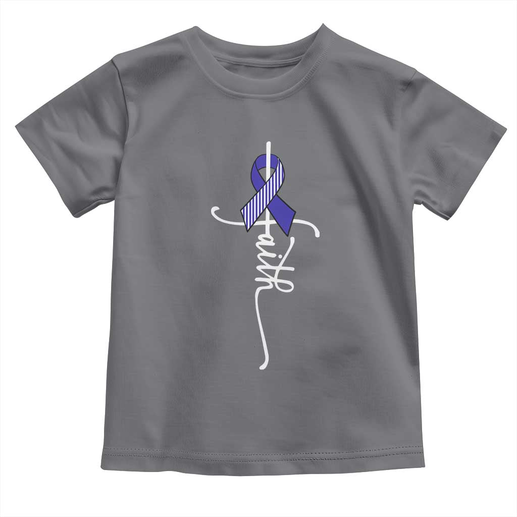 Faith ALS Awareness Toddler T Shirt Blue Ribbon Motivational TS10 Charcoal Print Your Wear