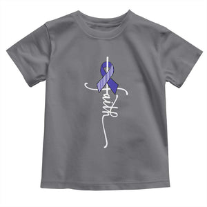 Faith ALS Awareness Toddler T Shirt Blue Ribbon Motivational TS10 Charcoal Print Your Wear