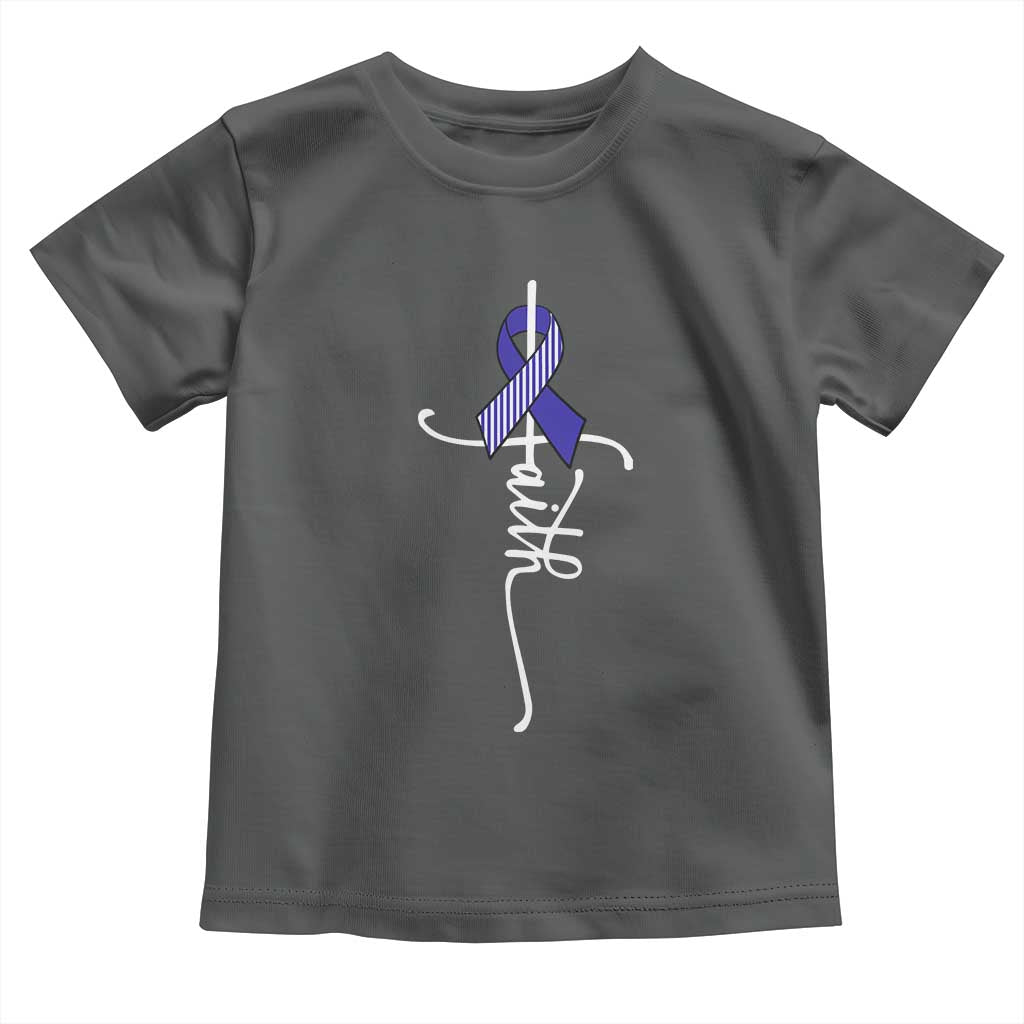 Faith ALS Awareness Toddler T Shirt Blue Ribbon Motivational TS10 Dark Heather Print Your Wear
