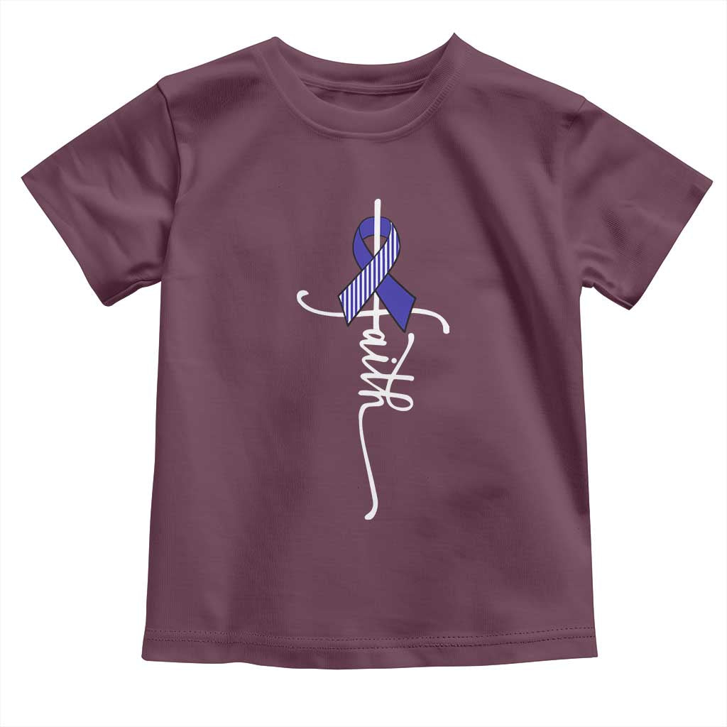Faith ALS Awareness Toddler T Shirt Blue Ribbon Motivational TS10 Maroon Print Your Wear