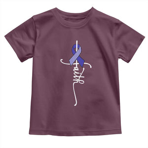 Faith ALS Awareness Toddler T Shirt Blue Ribbon Motivational TS10 Maroon Print Your Wear