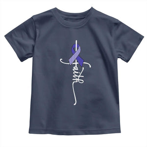 Faith ALS Awareness Toddler T Shirt Blue Ribbon Motivational TS10 Navy Print Your Wear