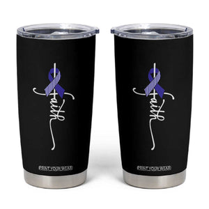 Faith ALS Awareness Tumbler Cup Blue Ribbon Motivational TS10 Black Print Your Wear