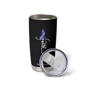 Faith ALS Awareness Tumbler Cup Blue Ribbon Motivational TS10 Print Your Wear