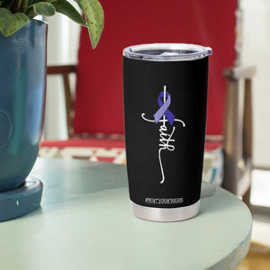 Faith ALS Awareness Tumbler Cup Blue Ribbon Motivational TS10 Print Your Wear