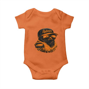 Retro Baltimore Baby Onesie City Pride Oriole With Sunglasses TS10 Orange Print Your Wear