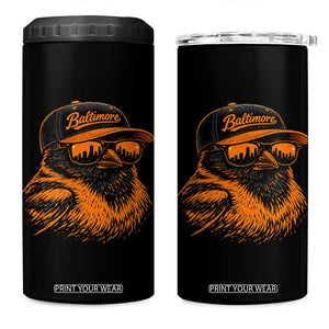 Retro Baltimore 4 in 1 Can Cooler Tumbler City Pride Oriole With Sunglasses TS10 One Size: 16 oz Black Print Your Wear