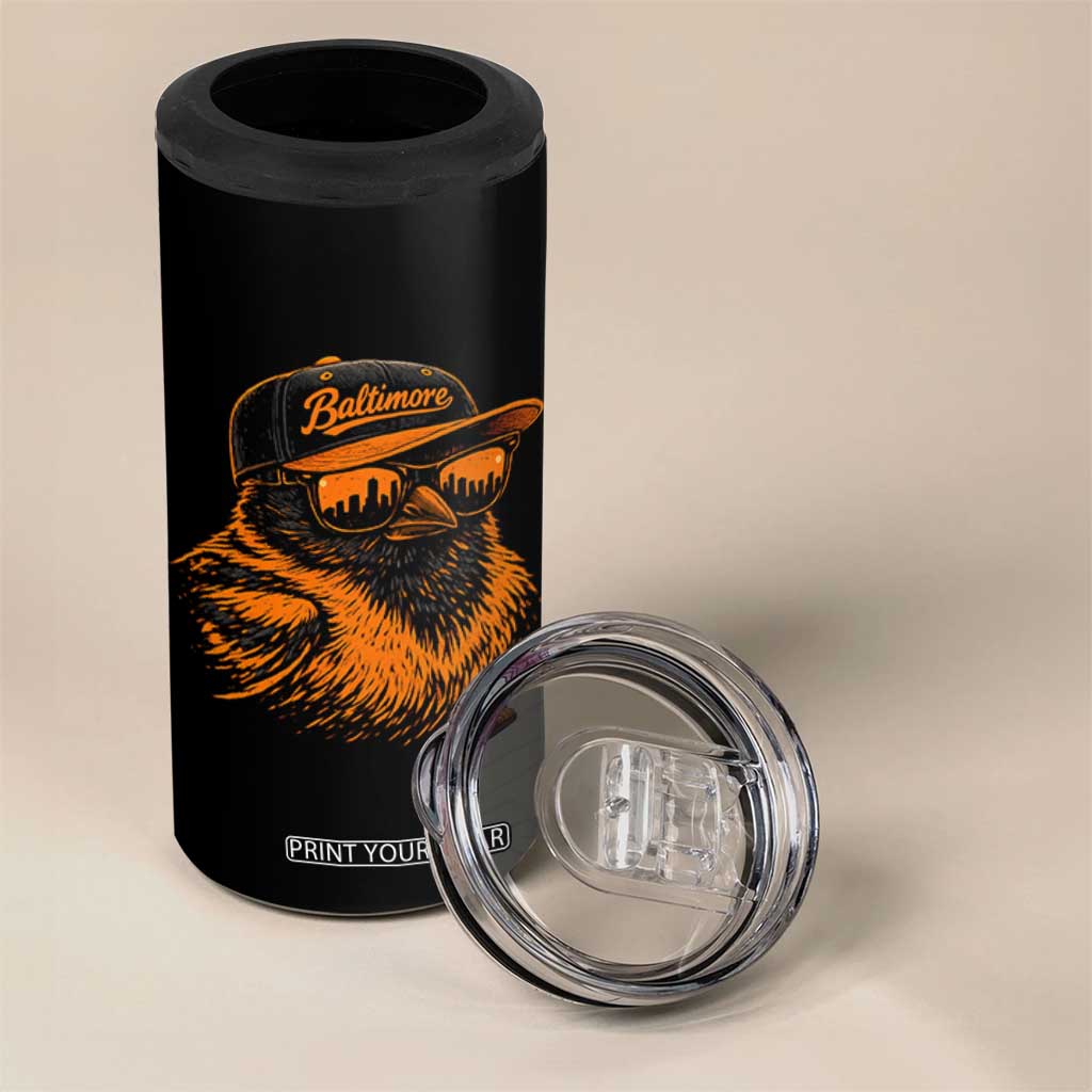 Retro Baltimore 4 in 1 Can Cooler Tumbler City Pride Oriole With Sunglasses TS10 Print Your Wear