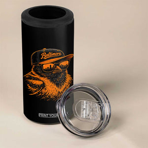 Retro Baltimore 4 in 1 Can Cooler Tumbler City Pride Oriole With Sunglasses TS10 Print Your Wear