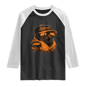 Retro Baltimore Raglan Shirt City Pride Oriole With Sunglasses TS10 Black White Print Your Wear