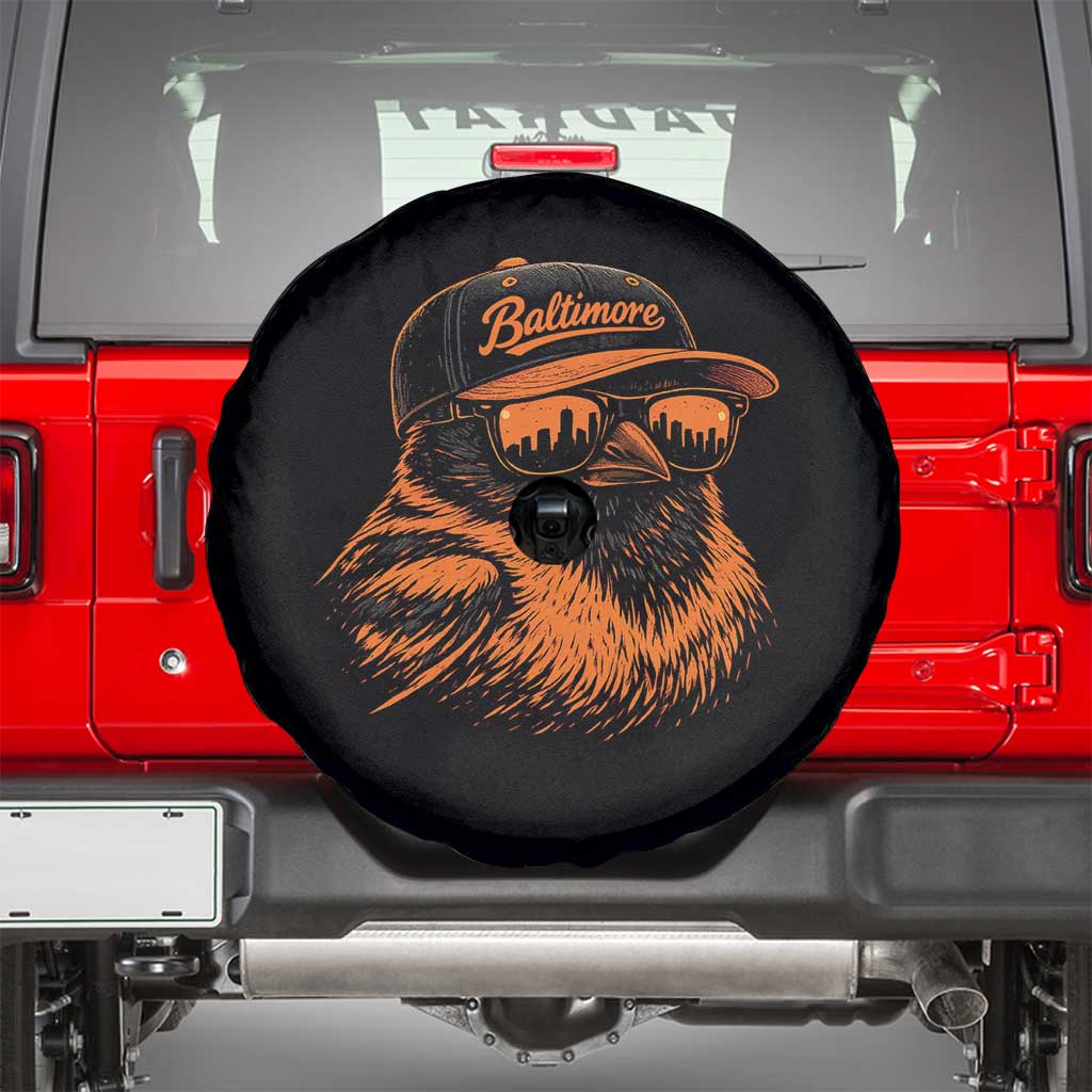 Retro Baltimore Spare Tire Cover City Pride Oriole With Sunglasses TS10 Black Print Your Wear