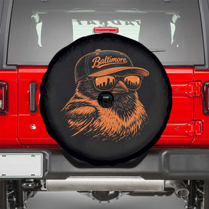 Retro Baltimore Spare Tire Cover City Pride Oriole With Sunglasses TS10 Black Print Your Wear