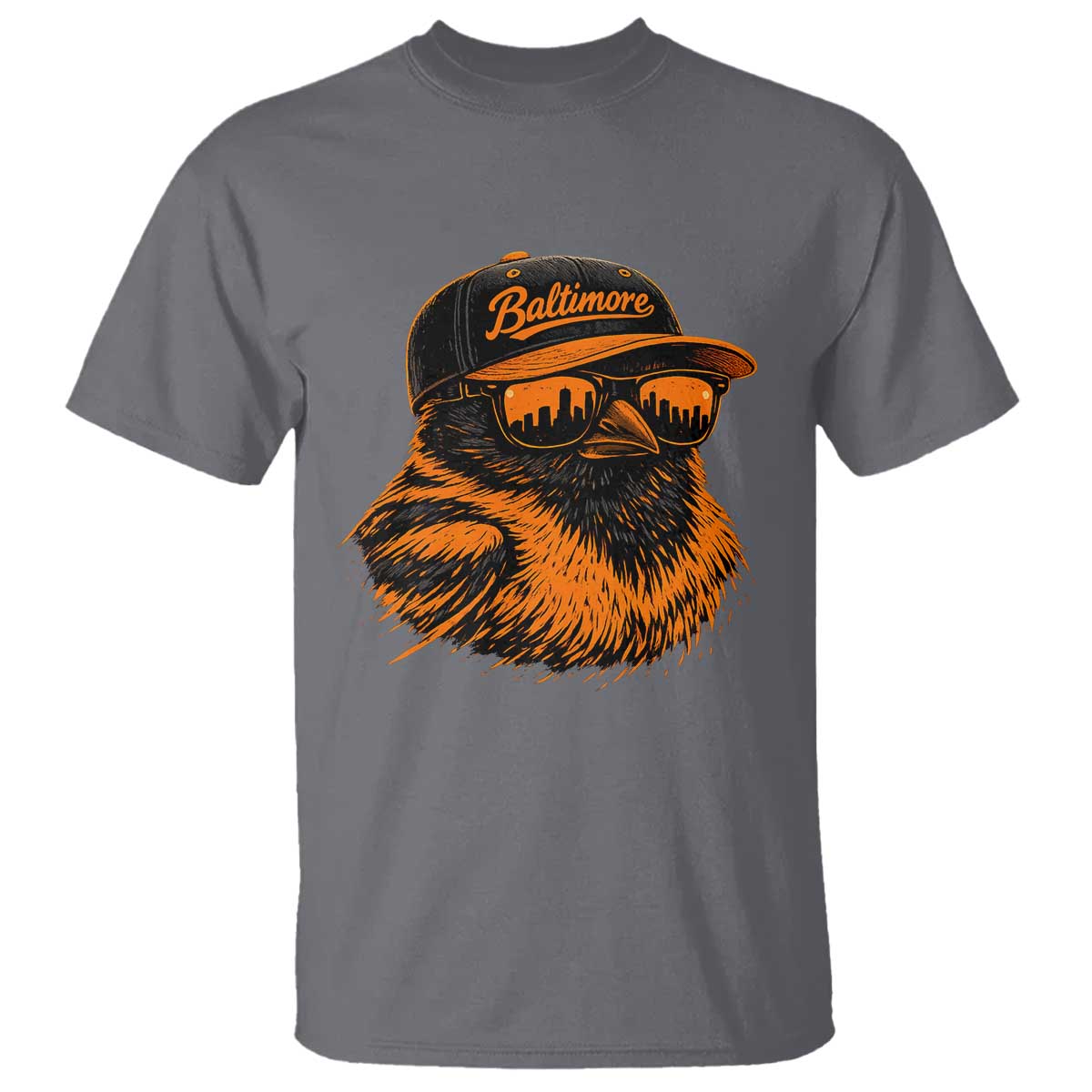 Retro Baltimore T Shirt City Pride Oriole With Sunglasses TS10 Charcoal Print Your Wear