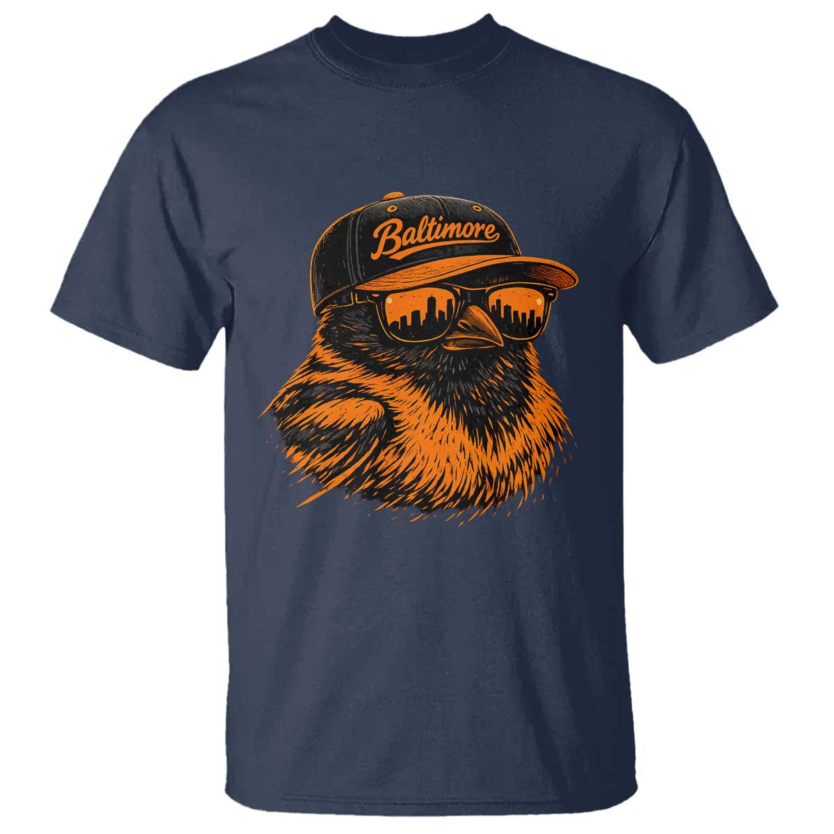 Retro Baltimore T Shirt City Pride Oriole With Sunglasses TS10 Navy Print Your Wear