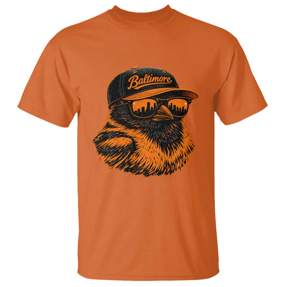 Retro Baltimore T Shirt City Pride Oriole With Sunglasses TS10 Orange Print Your Wear