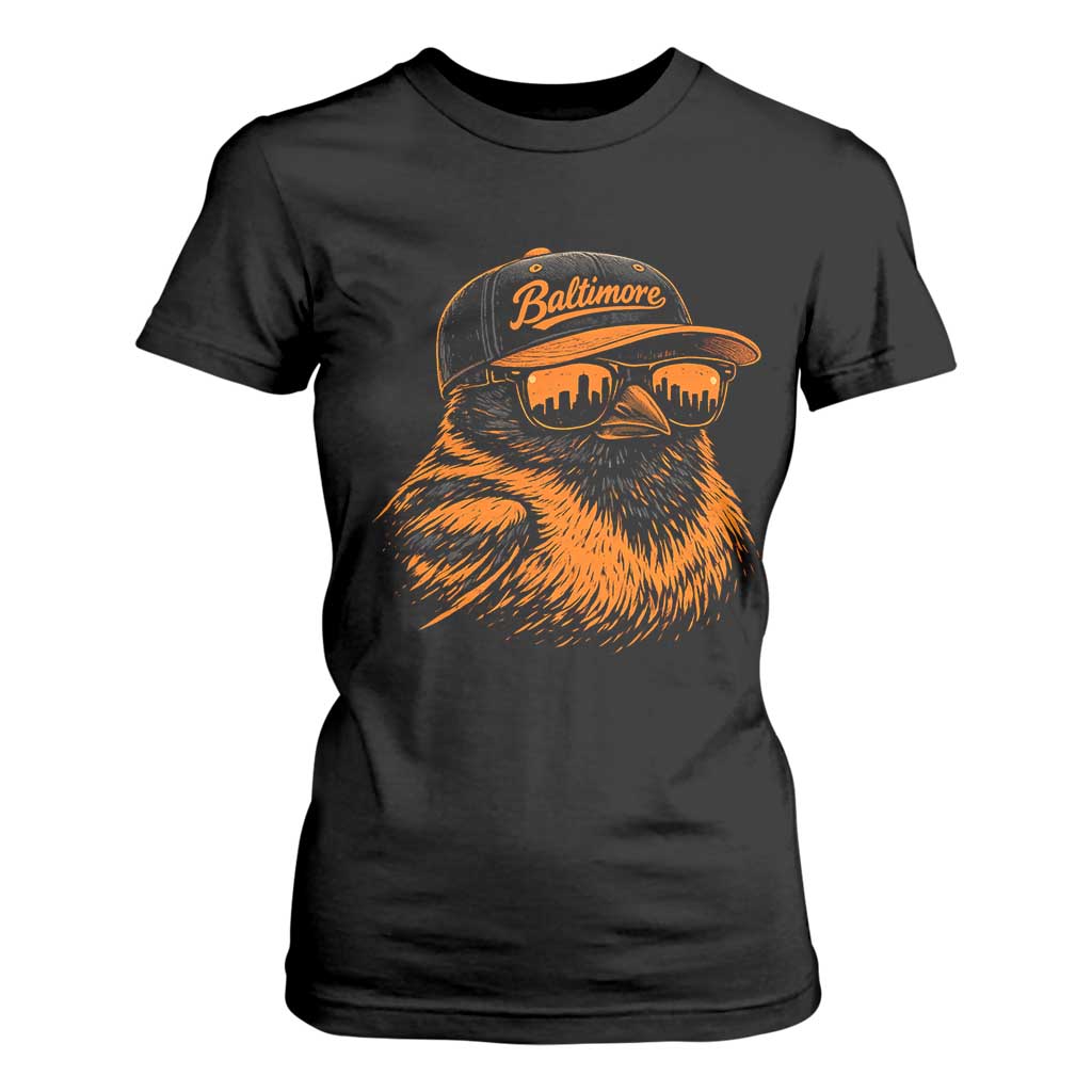 Retro Baltimore T Shirt For Women City Pride Oriole With Sunglasses TS10 Black Print Your Wear