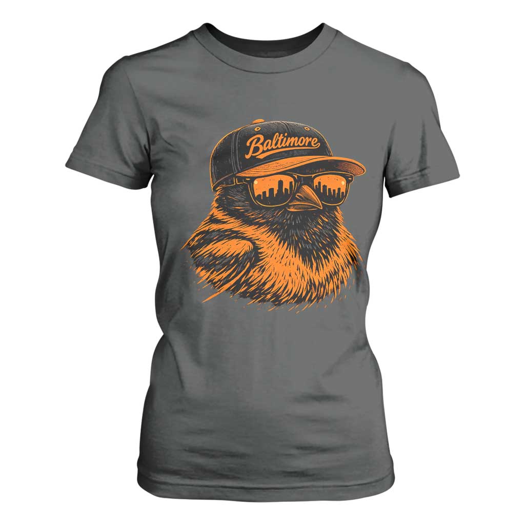 Retro Baltimore T Shirt For Women City Pride Oriole With Sunglasses TS10 Dark Heather Print Your Wear