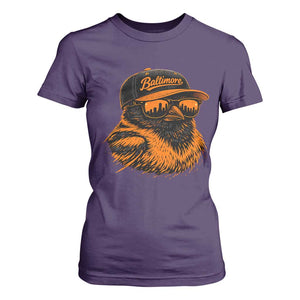 Retro Baltimore T Shirt For Women City Pride Oriole With Sunglasses TS10 Purple Print Your Wear