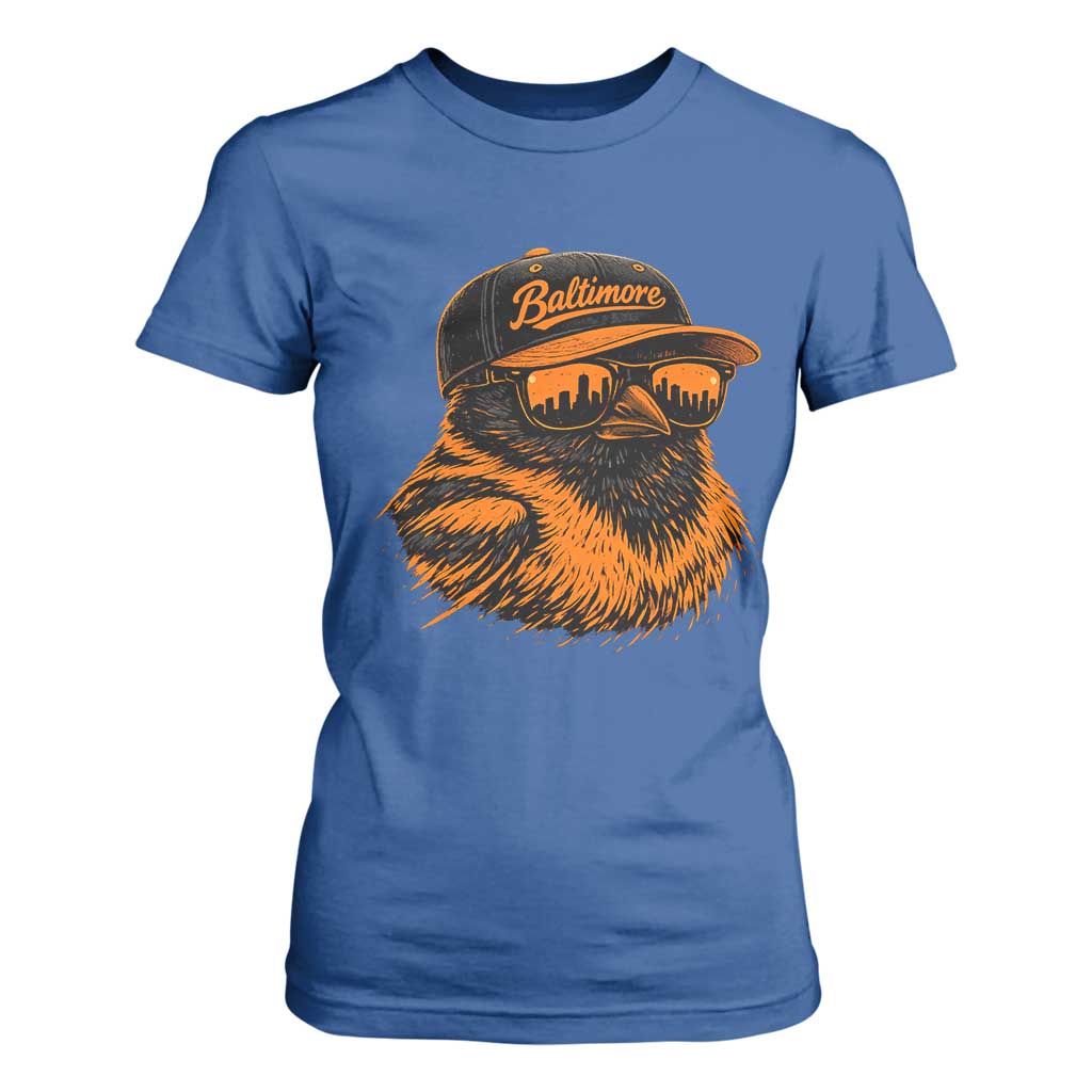 Retro Baltimore T Shirt For Women City Pride Oriole With Sunglasses TS10 Royal Blue Print Your Wear