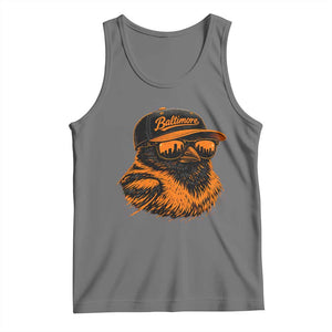 Retro Baltimore Tank Top City Pride Oriole With Sunglasses TS10 Black Heather Print Your Wear