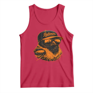 Retro Baltimore Tank Top City Pride Oriole With Sunglasses TS10 Red Print Your Wear