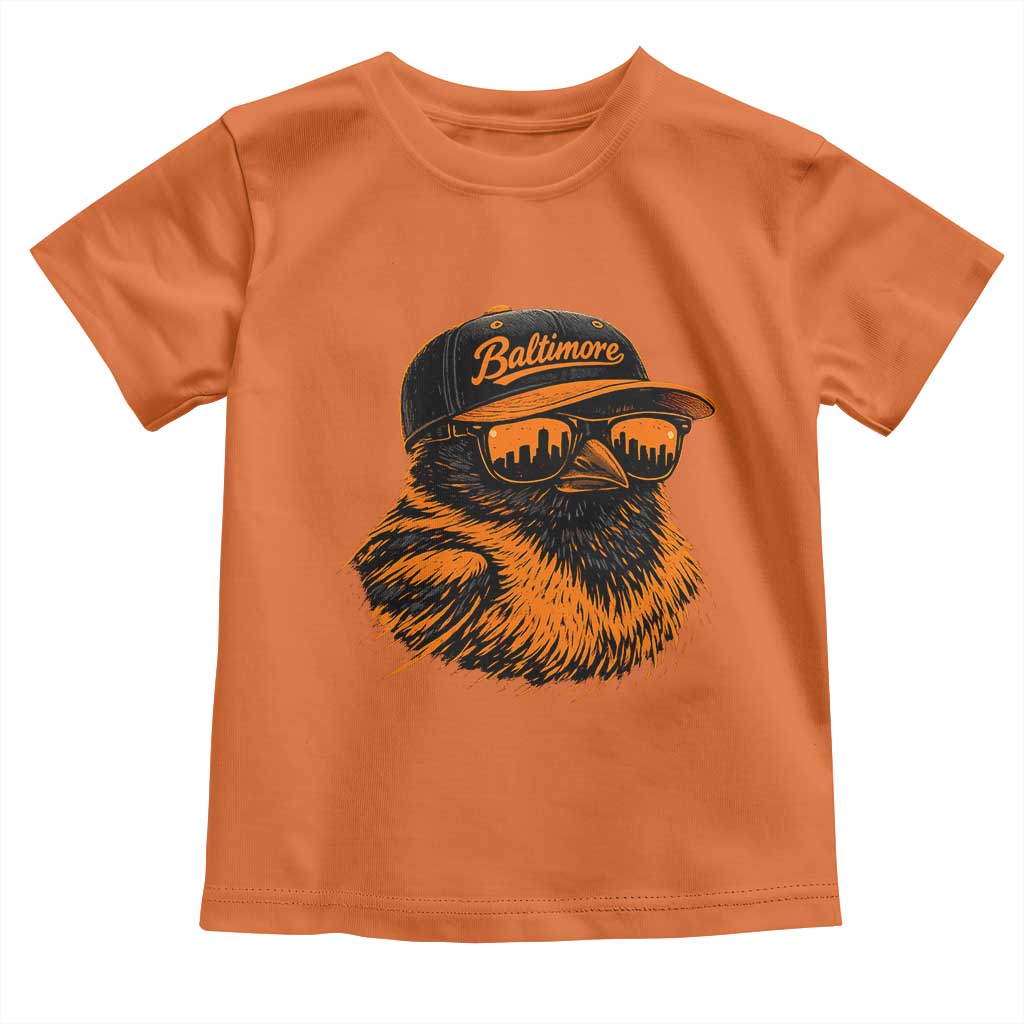 Retro Baltimore Toddler T Shirt City Pride Oriole With Sunglasses TS10 Orange Print Your Wear