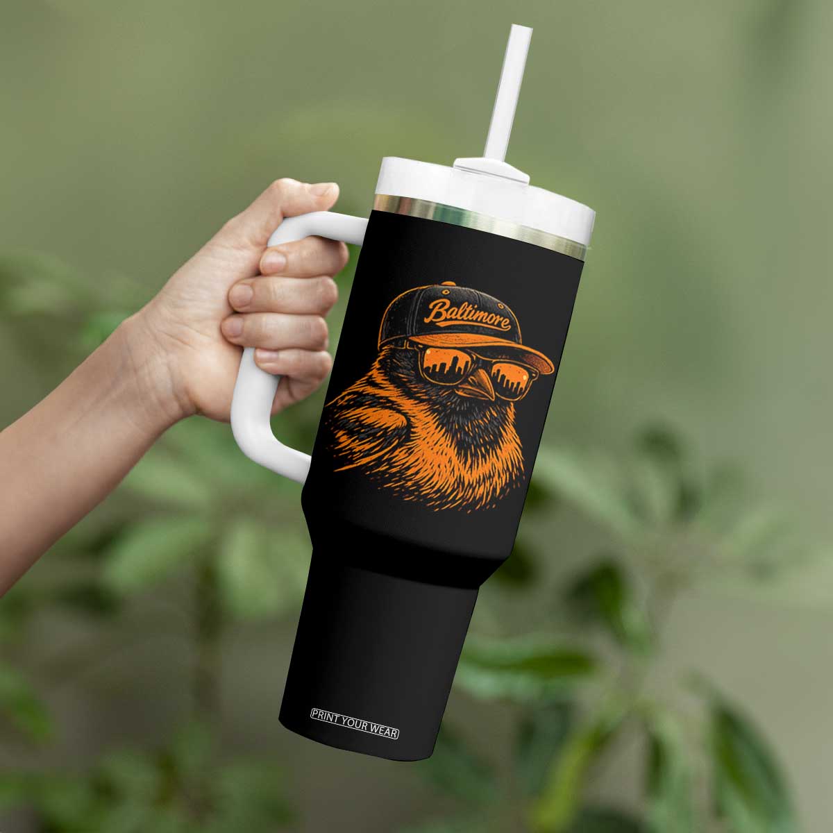Retro Baltimore Tumbler With Handle City Pride Oriole With Sunglasses TS10 Print Your Wear