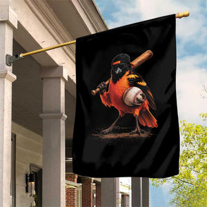 Oriole Baseball Player Garden Flag Retro Funny Bird Mascot Baseball Fans TS10 Print Your Wear