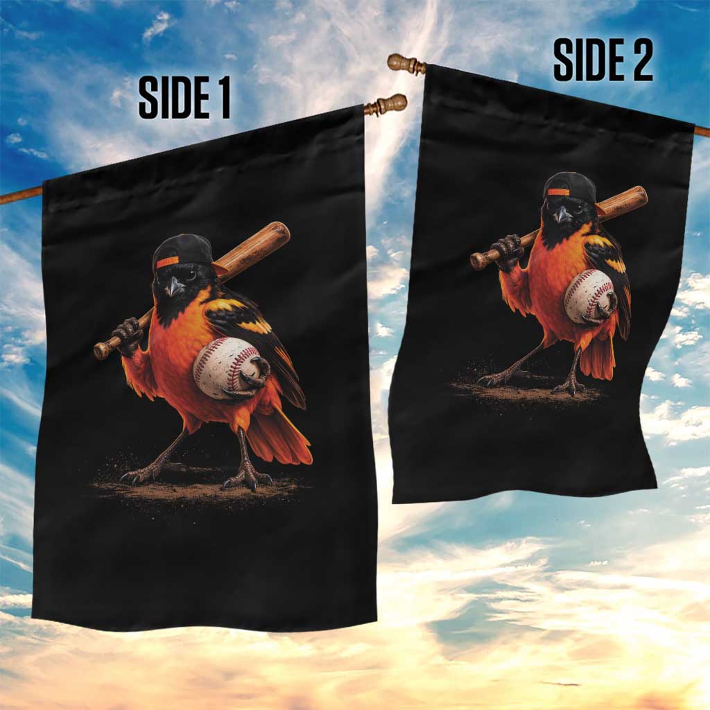 Oriole Baseball Player Garden Flag Retro Funny Bird Mascot Baseball Fans TS10 Print Your Wear