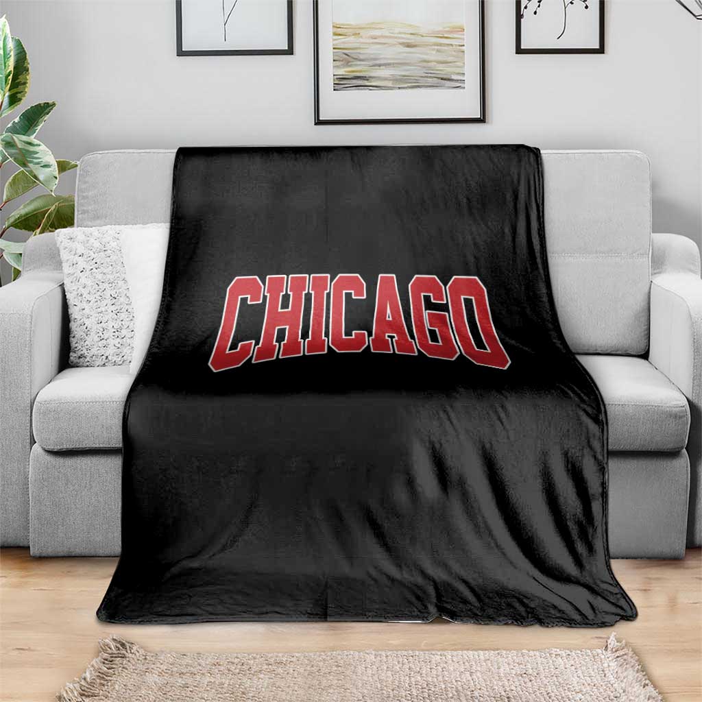 Retro Chicago Throw Blanket Vintage Chicago Throwback Athletic Sports Style 80s 90s TS10 Print Your Wear