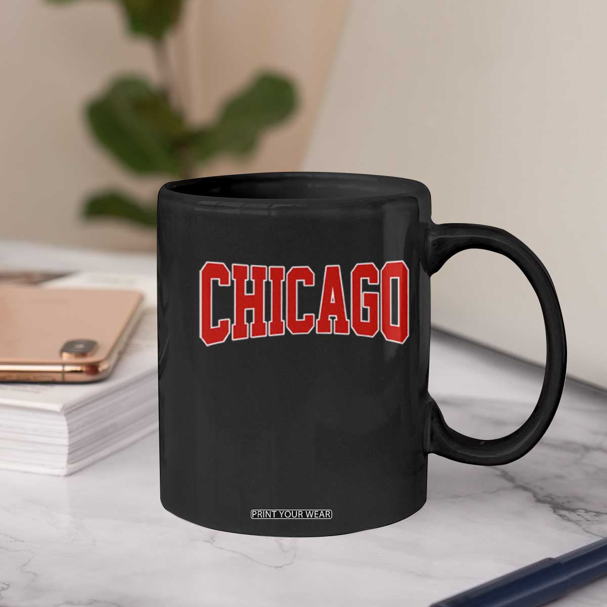Retro Chicago Coffee Mug Vintage Chicago Throwback Athletic Sports Style 80s 90s TS10 Print Your Wear
