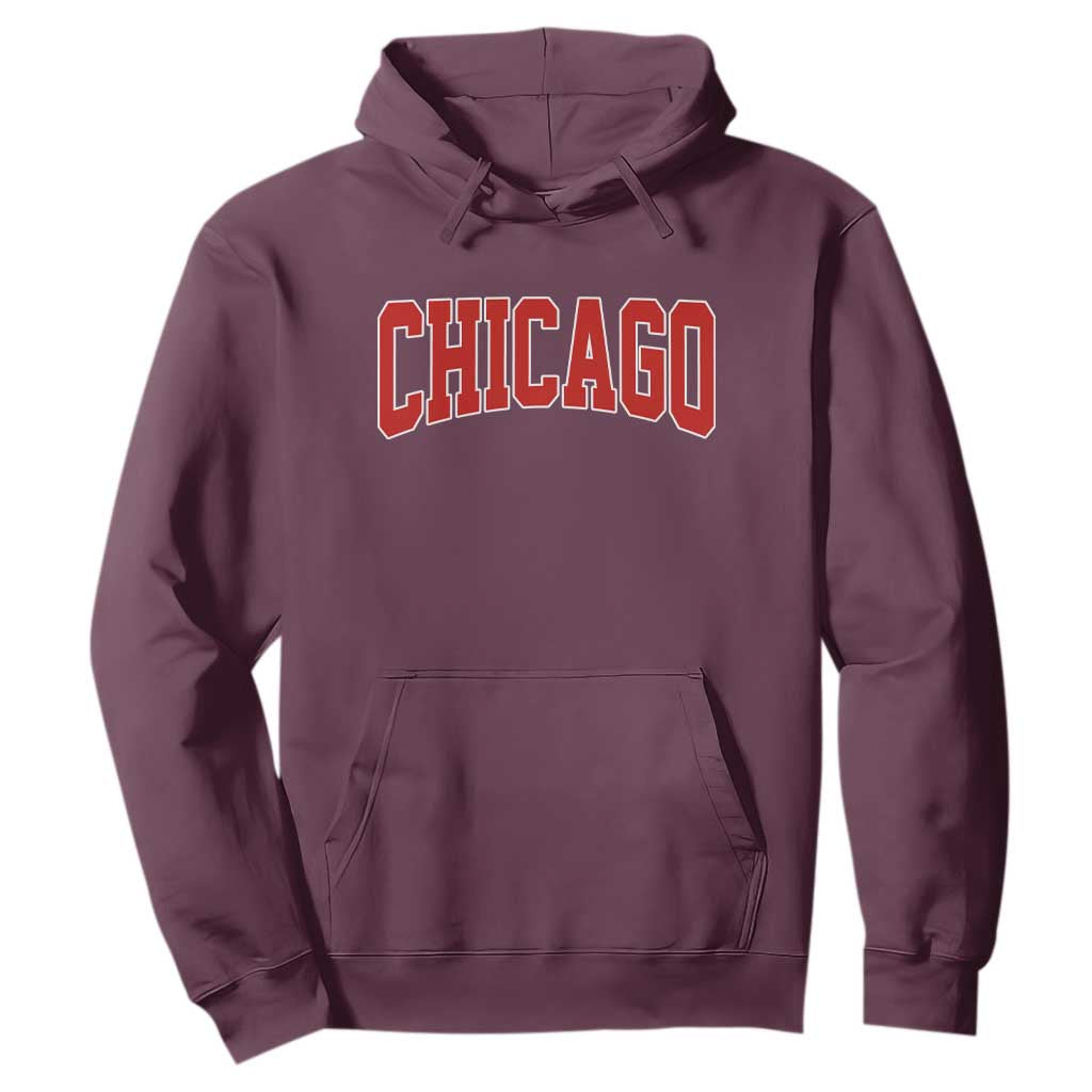 Retro Chicago Hoodie Vintage Chicago Throwback Athletic Sports Style 80s 90s TS10 Maroon Print Your Wear