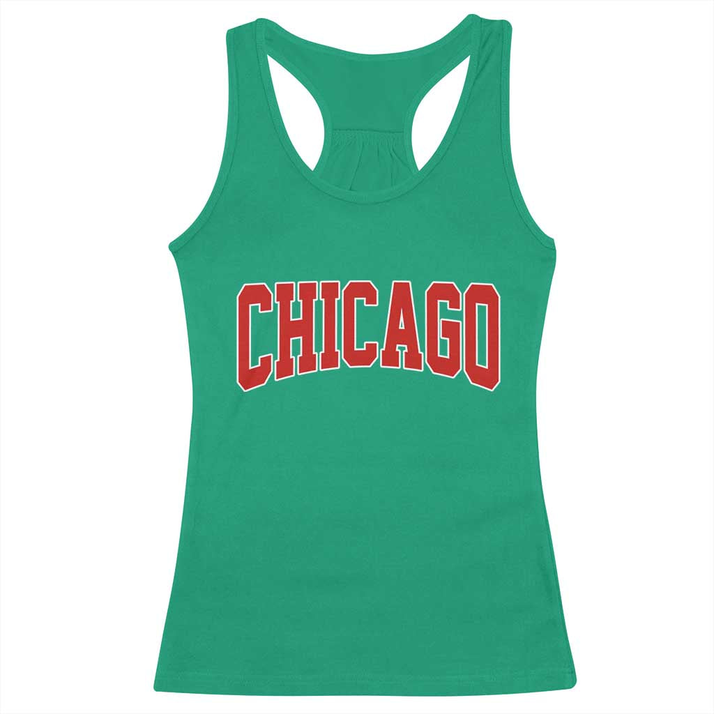 Retro Chicago Racerback Tank Top Vintage Chicago Throwback Athletic Sports Style 80s 90s TS10 Irish Green Print Your Wear