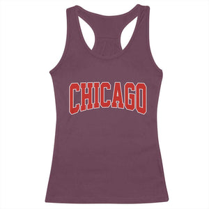 Retro Chicago Racerback Tank Top Vintage Chicago Throwback Athletic Sports Style 80s 90s TS10 Maroon Print Your Wear