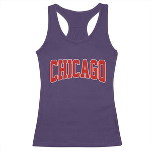 Retro Chicago Racerback Tank Top Vintage Chicago Throwback Athletic Sports Style 80s 90s TS10 Purple Print Your Wear