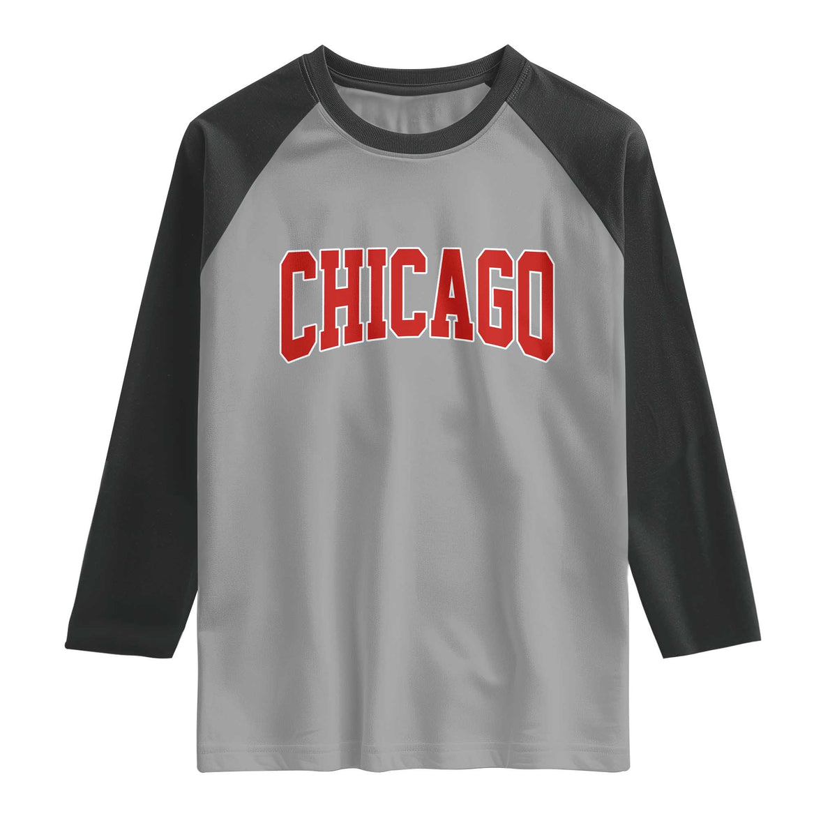 Retro Chicago Raglan Shirt Vintage Chicago Throwback Athletic Sports Style 80s 90s TS10 Sport Gray Black Print Your Wear