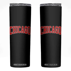 Retro Chicago Skinny Tumbler Vintage Chicago Throwback Athletic Sports Style 80s 90s TS10 Black Print Your Wear